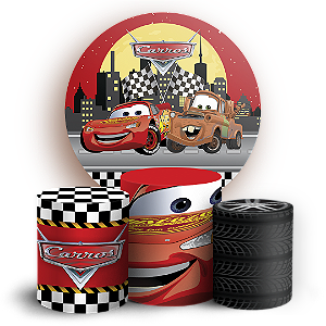 KIT Redondo e Trio Sublimado 3D - Carros