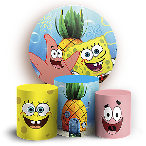KIT Redondo e Trio Sublimado 3D - Bob Esponja
