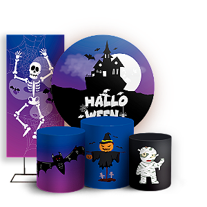 KIT Redondo Trio e Faixa Sublimado 3D - Dia das Bruxas Halloween