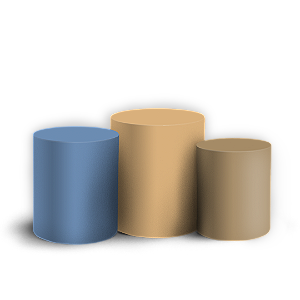 Trio Cilindro Sublimado 3D - Cores Azul E Marrom By Cris Reis & Sara Bolando A Festa
