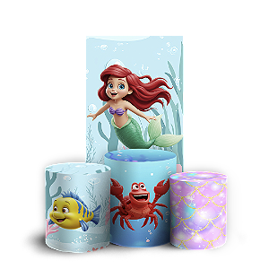 Faixa Lateral e Trio Cilindro Sublimado 3D Vest Facil - Princesa Ariel Pequena Sereia