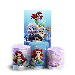 Faixa Lateral e Trio Cilindro Sublimado 3D Vest Facil - Princesa Ariel Pequena Sereia