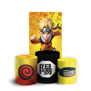 Faixa Lateral e Trio Cilindro Sublimado 3D Vest Facil - Naruto