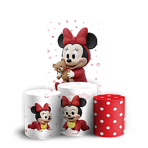 Faixa Lateral e Trio Cilindro Sublimado 3D Vest Facil - Minnie