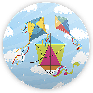 Painel Redondo Sublimado 3D - Pipa