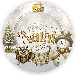 Painel Redondo Sublimado 3D - Natal