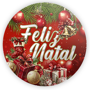 Painel Redondo Sublimado 3D - Natal