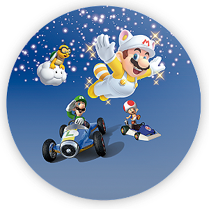 Painel Redondo Sublimado 3D - Super Mario