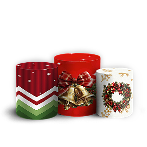Trio Cilindro Sublimado 3D - Natal