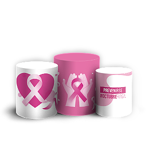 Trio Cilindro Sublimado 3D - Octubre Rosa ES