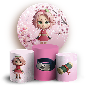 KIT Redondo e Trio Sublimado 3D - Sakura