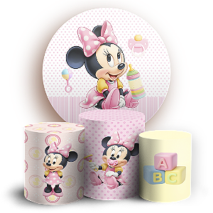 KIT Redondo e Trio Sublimado 3D - Minnie