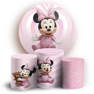 KIT Redondo e Trio Sublimado 3D - Minnie