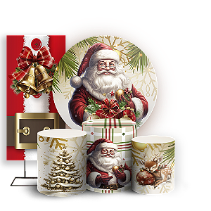 KIT Redondo Trio e Faixa Sublimado 3D - Natal