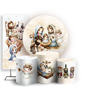 KIT Redondo Trio e Faixa Sublimado 3D - Natal