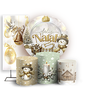 KIT Redondo Trio e Faixa Sublimado 3D - Natal