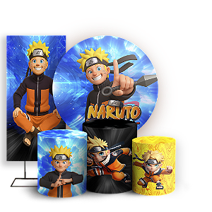 KIT Redondo Trio e Faixa Sublimado 3D - Naruto
