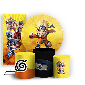 KIT Redondo Trio e Faixa Sublimado 3D - Naruto