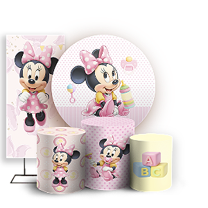 KIT Redondo Trio e Faixa Sublimado 3D - Minnie