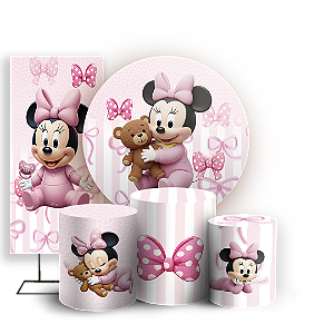 KIT Redondo Trio e Faixa Sublimado 3D - Minnie
