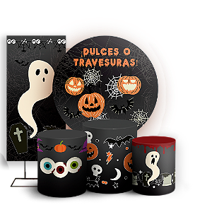 KIT Redondo Trio e Faixa Sublimado 3D - Noche de Brujas ES