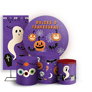KIT Redondo Trio e Faixa Sublimado 3D - Noche de Brujas ES