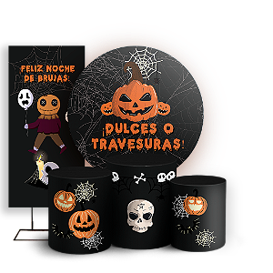 KIT Redondo Trio e Faixa Sublimado 3D - Noche de Brujas ES