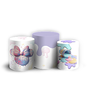 Trio Cilindro Sublimado 3D - Minnie