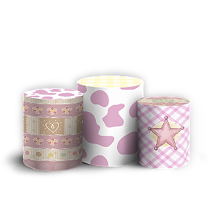 Trio Cilindro Sublimado 3D - Fazendinha