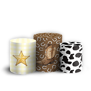 Trio Cilindro Sublimado 3D - Fazendinha