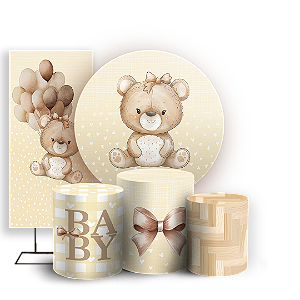 KIT Redondo Trio e Faixa Sublimado 3D - Urso