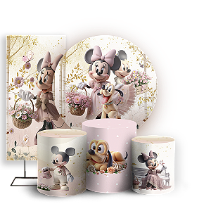 KIT Redondo Trio e Faixa Sublimado 3D - Minnie