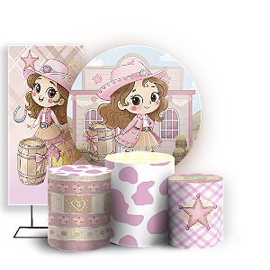 KIT Redondo Trio e Faixa Sublimado 3D - Fazendinha