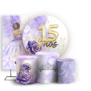 KIT Redondo Trio e Faixa Sublimado 3D - 15 Anos