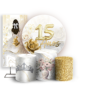 KIT Redondo Trio e Faixa Sublimado 3D - 15 Anos