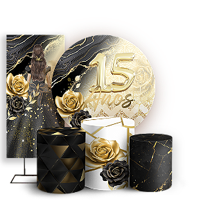 KIT Redondo Trio e Faixa Sublimado 3D - 15 Anos