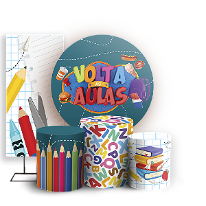 KIT Redondo Trio e Faixa Sublimado 3D - Volta as Aulas