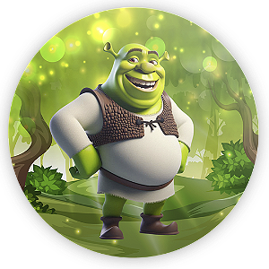 Painel Redondo Sublimado 3D - Shrek