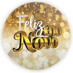 Painel Redondo Sublimado 3D - Ano Novo