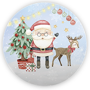 Painel Redondo Sublimado 3D - Natal