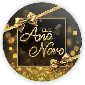 Painel Redondo Sublimado 3D - Ano Novo