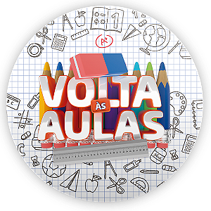 Painel Redondo Sublimado 3D - Volta as Aulas