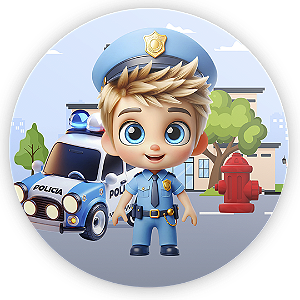 Mini Painel Sublimado 3D - Polícia