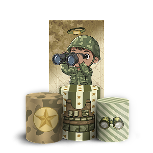 Faixa Lateral e Trio Cilindro Sublimado 3D Vest Facil - Exército