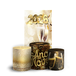 Faixa Lateral e Trio Cilindro Sublimado 3D Vest Facil - Ano Novo 2026