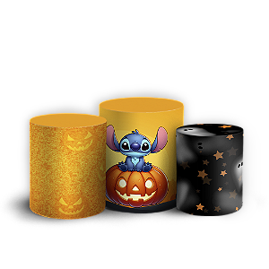 Trio Cilindro Sublimado 3D - Stitch Halloween