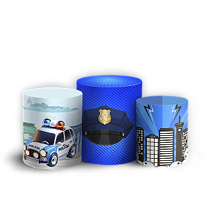 Trio Cilindro Sublimado 3D - Polícia