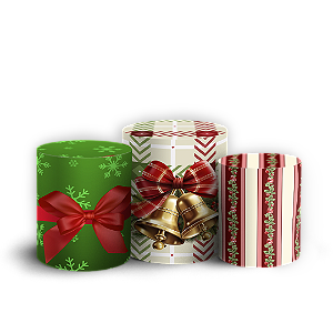 Trio Cilindro Sublimado 3D - Natal