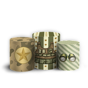 Trio Cilindro Sublimado 3D - Exército