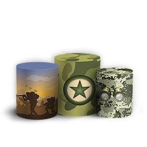 Trio Cilindro Sublimado 3D - Exército